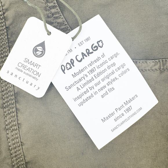 SANCTUARY Shorts Size 22W / Size 22 Cali Short Olive Green Pockets High Waist - Picture 5 of 6